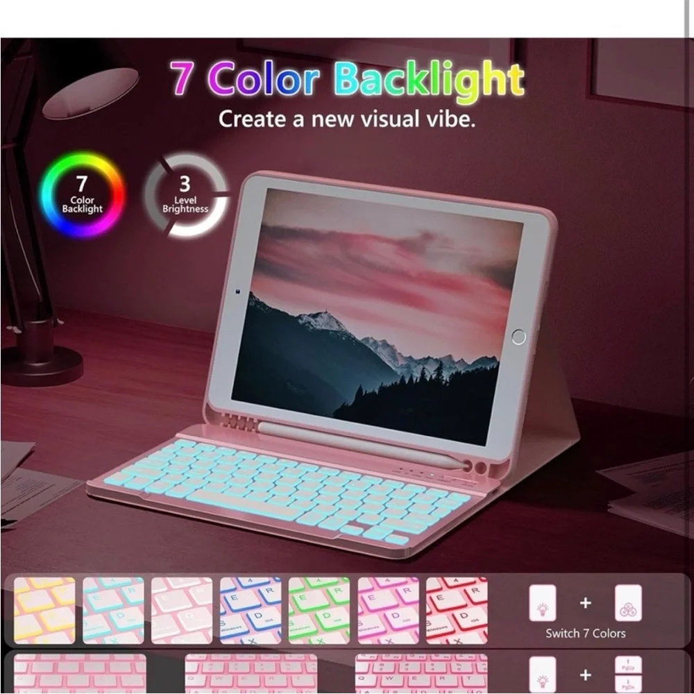 Pink Marble Bluetooth Keyboard Case for 10.5” iPad